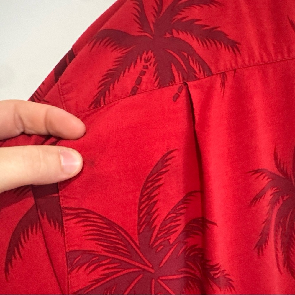 Big Dogs Short Sleeve Hawaiian Shirt Red, Palm Tree, Beach Bus,100% Rayon, 2XL - Picture 6 of 9